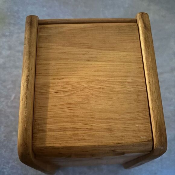 Vintage Wood Canister With Plastic Insert From Canister Set - Picture 2 of 9